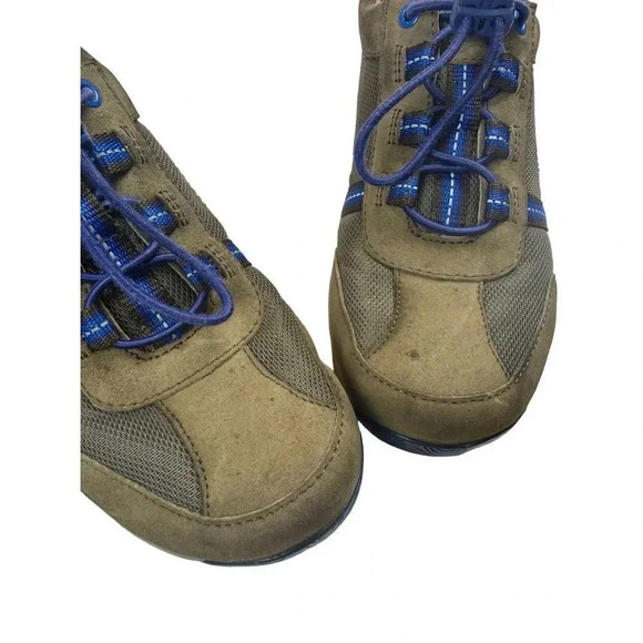 Dansko Helen Taupe Blue Slip On Sneakers EU38 US 7.5-8 No-Tie Leather Suede Work - Picture 6 of 11